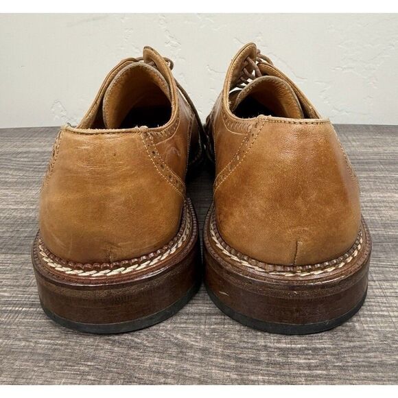 Mezlan Spain Brown Calfskin Leather Dress Shoes Men's 9.5 Cap-toe Derby Oxfords - Picture 5 of 12